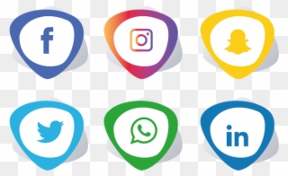 Social Media Icons Facebook Like And Love Buttons Png - Facebook Instagram Whatsapp Png Clipart
