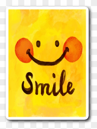 Watercolor Smile Motivational Sticker - Smile Watercolor Clipart