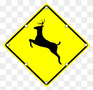 W11-3 Deer Crossing Sign - Deer Sign Clipart