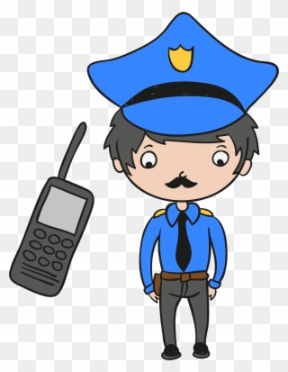 Officer Huge Freebie Download For Car - Cartoon Police Calling Png Clipart
