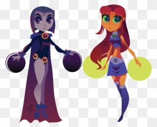 Raven And Starfire By Ceshira - Easy To Draw Star Fire Clipart