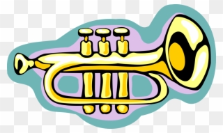 Vector Illustration Of Trumpet Horn Brass Musical Instrument Clipart