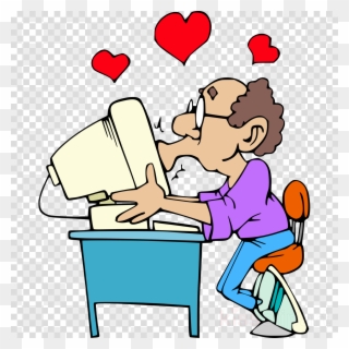 Free Computer User Clipart Clip Art - Love Your Computer Cartoon - Png Download