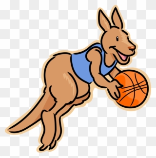 Vector Illustration Of Australian Marsupial Kangaroo - Kangaroo Basketball Clipart