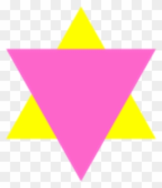 The Pink Triangle Overlapping A Yellow Triangle Was - Jewish Star Pink Triangle Clipart