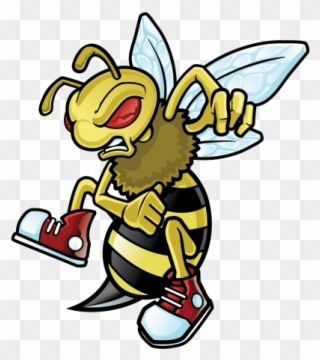 Graphic Library Download Printed Vinyl Bee Wasp Vespa - Mascot Angry Bee Clipart