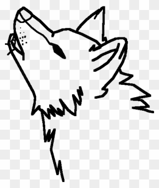 A Howling Wolf Cute Wolf Drawing Easy Clipart Full Size