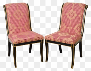 Regency Directoire Style Black & Gold Frame Upholstered - Chair Clipart