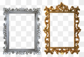 Frame Carved Gold Silver Frame Png Image - Gold Frames Design Png Clipart