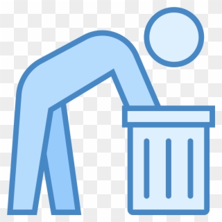 It's A Figure Of A Man Leaning Over Into A Garbage - Icon Clipart
