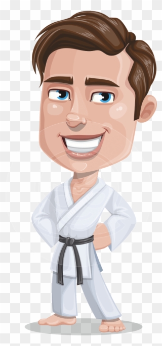 Vector Karate Cartoon Character - Transparent Taekwondo Cartoon Characters Clipart