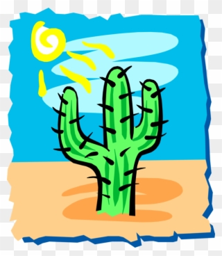 Vector Illustration Of Desert Vegetation Succulent Clipart