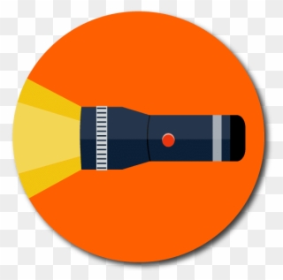 Battery Joe - Flashlight Png Icon In A Circle Clipart