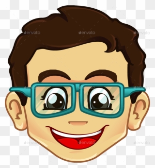 Clipart Boy With Glasses - Cartoon Face With Glasses - Png Download