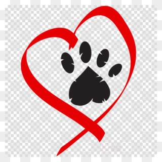Paw Prints With Hearts Clipart Dog Puppy Clip Art - Rescue One Springfield Mo - Png Download