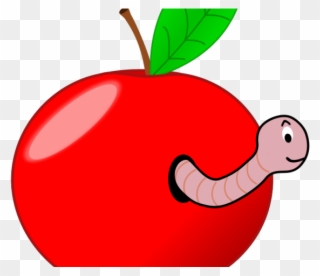 Worms Clipart Transparent Background - Apple With A Worm - Png Download