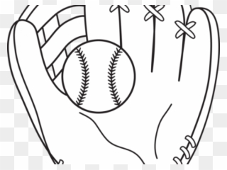 Gloves Clipart - Drawing Of A Baseball Glove - Png Download