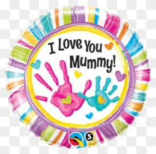 I Love You Mummy Hand Prints Foil Balloon Box - 1 I Love You Mummy Handprints Balloon Clipart
