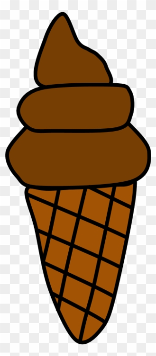 Chocolate Ice Cream, Cone, Waffle, Wafer, - Hockey Net Clip Art - Png Download