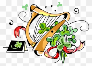 Vector Illustration Of St Patrick's Day Clàrsach Gaelic Clipart