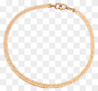 14k Solid Yellow Gold Herringbone Chain 7" Bracelet - Bracelet Clipart