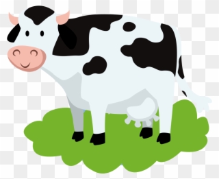 Free Download High Quality Cartoon Cow Png Transparent - Cow Eating Grass Clipart Png