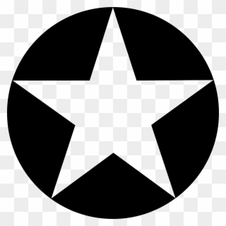 Open - White Five Pointed Star Clipart