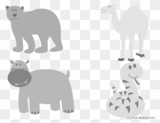 Baby Snake Animal Free Black White Clipart Images Clipartblack - Desenhos De Animais Selvagens Coloridos - Png Download