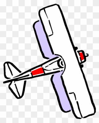 Vector Illustration Of Biplane Fixed-wing Aircraft - Cartoon Bi Plane Clipart