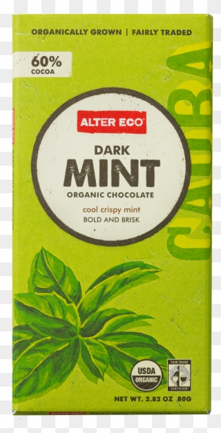 Organic Fair Trade Dark Mint Chocolate Bar, The Cool - Eco Chocolate Clipart