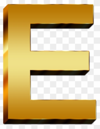 Abc Indonesian Symbol Gold - Gold Letter E Png Clipart
