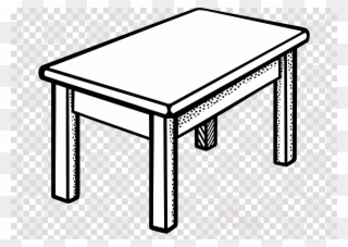 Table Black And White Clipart Bedside Tables Clip Art - Pen Is On The Table - Png Download