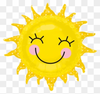 Smiley Sunshine Sun Balloon - Sun Balloon Clipart