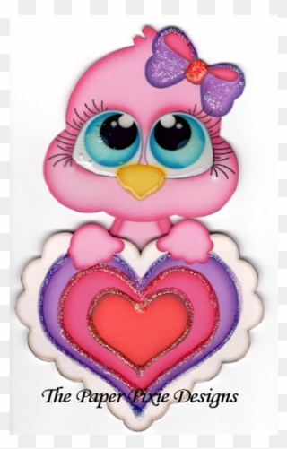 D050 3d Art Premade Paper Piecing Pink Love Bird Valentine's - Heart Clipart
