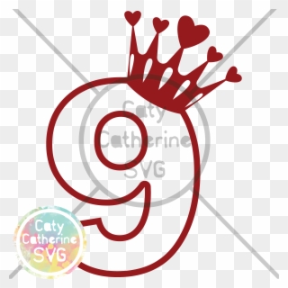 Jpg Library Download Nine Years Old Heart Crown Cut - Princess Heart With Crown Clipart