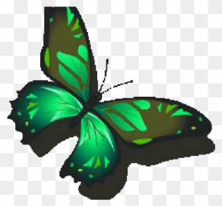 Monarch Butterfly Clipart Animated - Grüner Schmetterling Auf Einer Vintagen Karte - Png Download