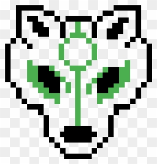 Green Lantern Wolf - Wolf Pixel Art Grid Clipart