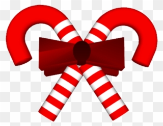 Red White Candy Cane With Bow Mask - Gift Clipart
