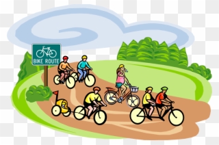 Bike To School Clipart Findings - Biking With Friends Clipart - Png Download