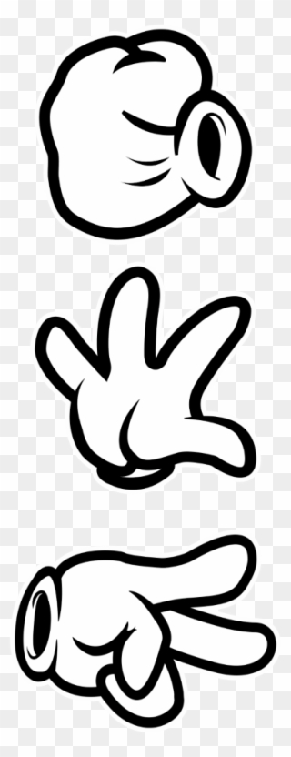 Mickey - Rock Paper Scissors Mickey Mouse Hands Clipart