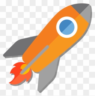 Rocket With Flame - Rocket Clipart