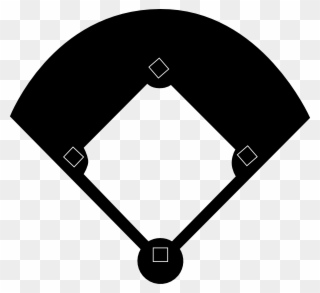 Black Baseball Field Clip Art At Clker - Baseball Field Clipart Black And White - Png Download