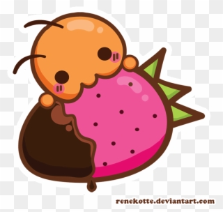 Strawberry Sticker For Ios Android Giphy Gif Animated - Kawaii Chibi Food Gif Clipart