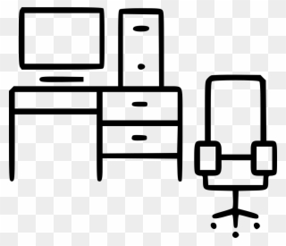 Graphic Transparent Library Room Office Free On Dumielauxepices - Computer Table Png Icon Clipart