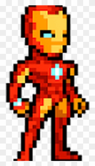 Iron Man Pixel Art Superhero Clipart