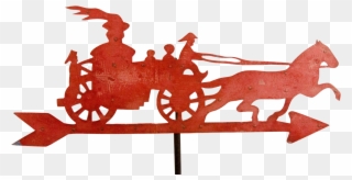 Fiske Horse Drawn Steam Fire Engine Weathervane From - Product Clipart