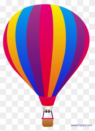 Striped Sweet - Hot Air Balloon Vector Png Clipart