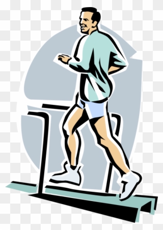 Clip Art Free Stock Jogger Running On Vector Image - Treadmill Man Running Vector - Png Download