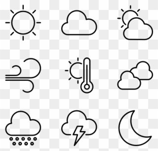 Weather 48 Icons - White Sun Icon Transparent Background Clipart