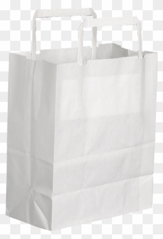10" White Paper Carrier Bag W/handles - White Paper Carrier Bag Clipart
